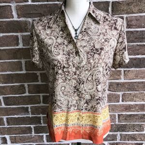 Judith Hart Floral Design Button Down Blouse